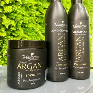 Kit Capilar Pós Progressiva Óleo De Argan Premium Ouro Marroquino 3 Itens 500g