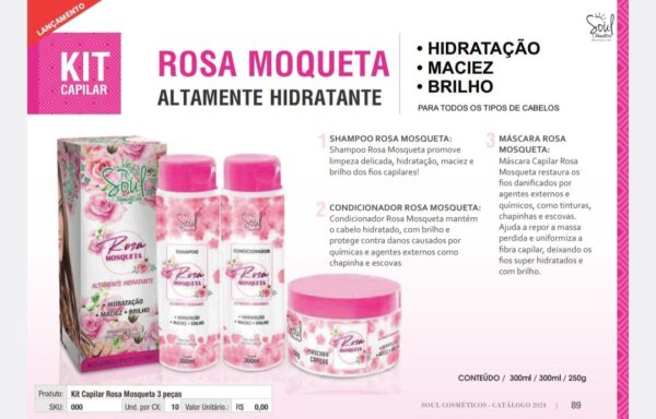 KIT CAPILAR ROSA MOSQUETA SOUL COSMÉTICOS