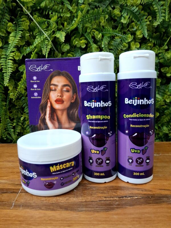 Kit Capilar 3 itens Beijinhos uva Belkit