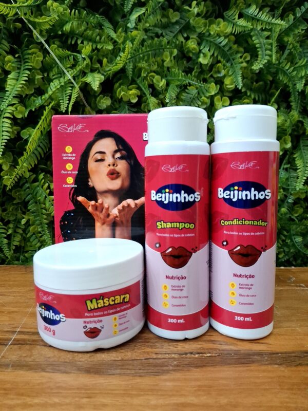 Kit Capilar 3 itens Beijinhos Morango Belkit