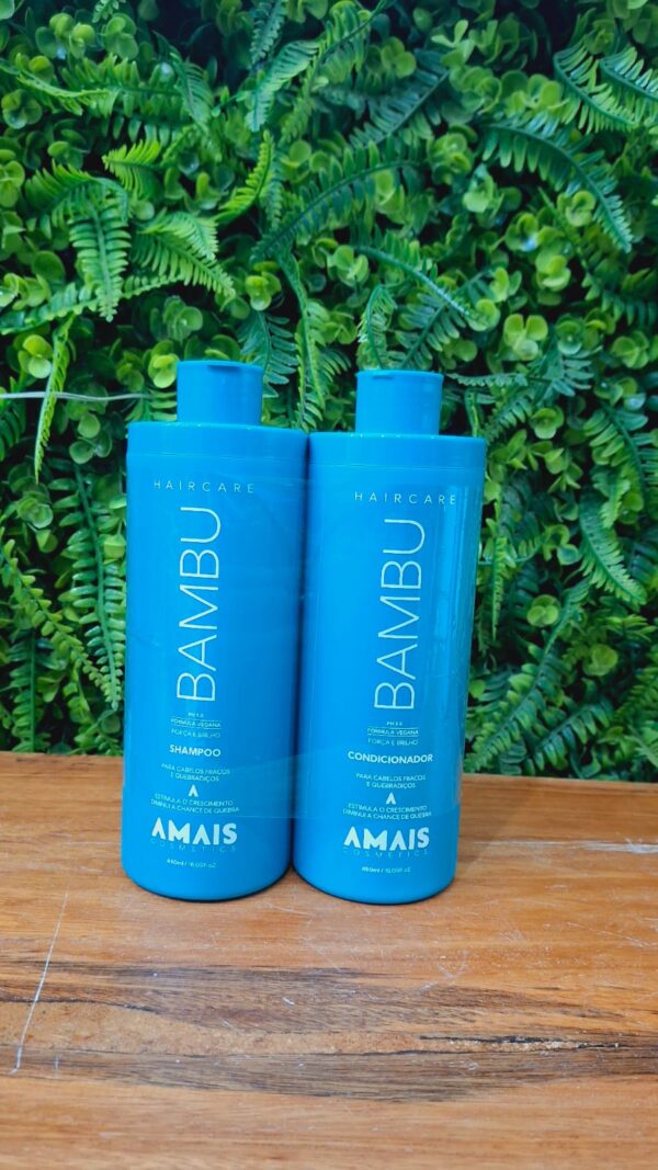 Amais Cosmetics - Kit Capilar Shampoo + Condicionador Bambu - 450ml cada - Original