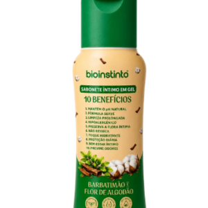 SABONETE INTIMO EM GEL 10 BENEFICIOS BARBATIMAO E FLOR DE ALGODAO 200ML - BIO INSTINTO